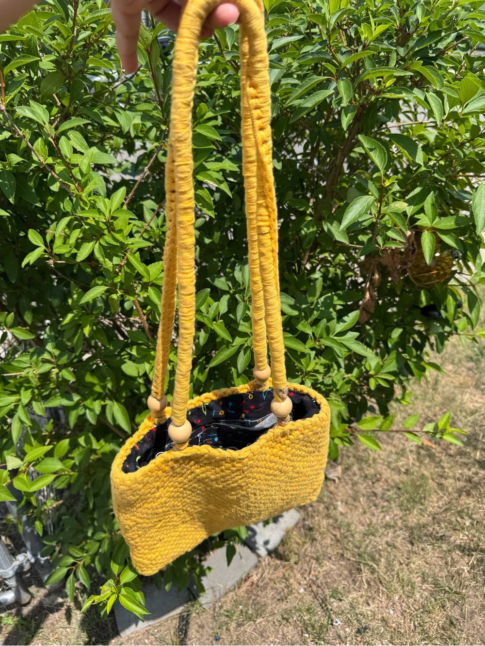 Handcrafted Yellow with Hints of Blue  Women's Shoulder Bag GUC